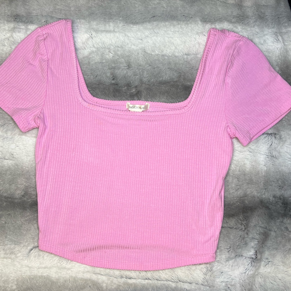 Bozzolo Light Pink Ribbed Top